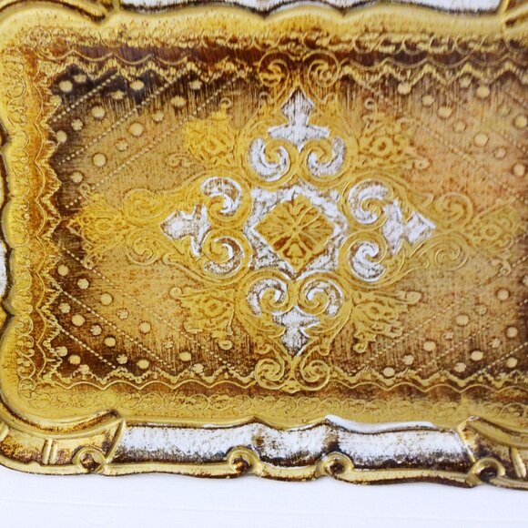 Mid-Century Vero Legno Florence Baroque Style Italian Letter Tray - Picture 3 of 6